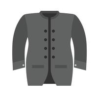 chaqueta de hombre icono plano en escala de grises vector