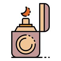 Cigarette lighter icon color outline vector