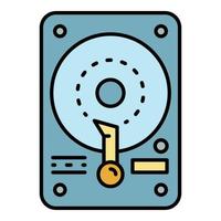 Hard disk icon color outline vector