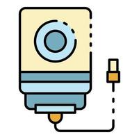 Usb hard disk icon color outline vector