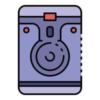 Portable hard disk icon color outline vector