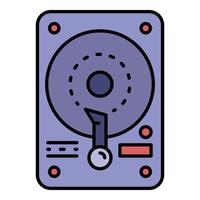 Hard disk icon color outline vector