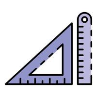 Architectural ruler icon color outline vector