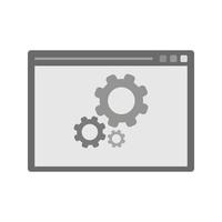 icono de escala de grises plana de optimización web vector