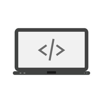 Programming Flat Greyscale Icon vector