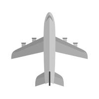 icono plano de escala de grises de pasajeros de avión aero vector