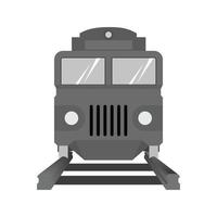 icono de tren plano en escala de grises vector