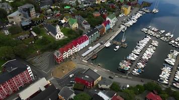 Flight over Torshavn in the Faroe Islands video