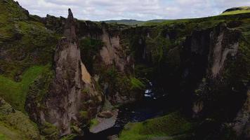 Fjadrargljufur Canyon in Iceland by Drone in 4K