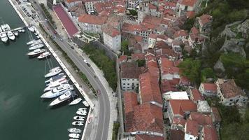 kotor, montenegro de drone video