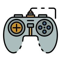 Game joystick icon color outline vector