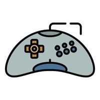 Plastic game joystick icon color outline vector