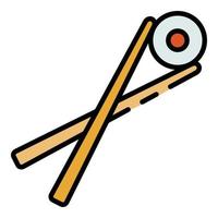Chopsticks icon color outline vector
