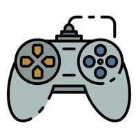 Button joystick icon color outline vector