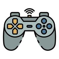 Cordless joystick icon color outline vector