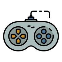 Play joystick icon color outline vector