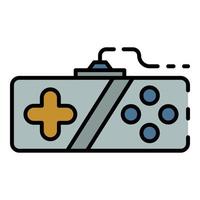 Retro joystick icon color outline vector