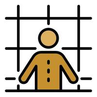 Prison man icon color outline vector