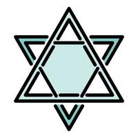 David star icon color outline vector