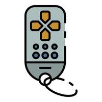 vector de contorno de color de icono de gamepad de control remoto