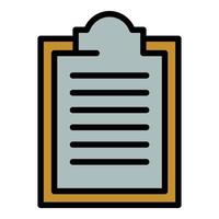 Clipboard icon color outline vector