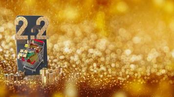 2.2 gold number for promotion or sale concept  3d rendering photo