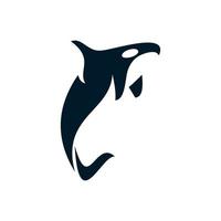 whale logo and negative space vector