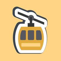 Sticker cable car. Transportation elements. Good for prints, posters, logo, sign, advertisement, etc. vector