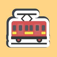 Sticker tram. Transportation elements. Good for prints, posters, logo, sign, advertisement, etc. vector