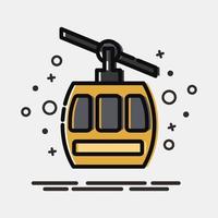 Icon cable car. Transportation elements. Icons in MBE style. Good for prints, posters, logo, sign, advertisement, etc. vector