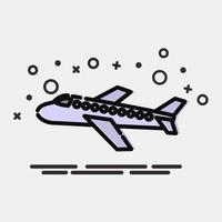 Icon airplane. Transportation elements. Icons in MBE style. Good for prints, posters, logo, sign, advertisement, etc. vector