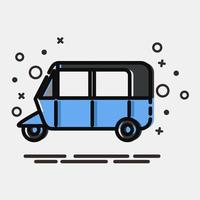 Icon bajaj. Transportation elements. Icons in MBE style. Good for prints, posters, logo, sign, advertisement, etc. vector