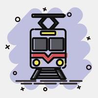 tren icono. elementos de transporte. iconos en estilo cómico. bueno para impresiones, carteles, logotipos, letreros, anuncios, etc. vector