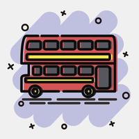 Icon double decker bus. Transportation elements. Icons in comic style. Good for prints, posters, logo, sign, advertisement, etc. vector