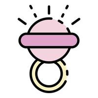 Rattle toy icon color outline vector