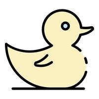 Rubber duck icon color outline vector