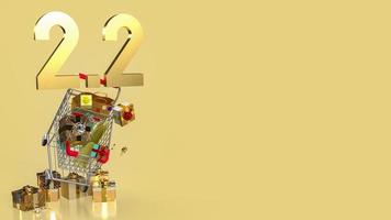 2.2 gold number for promotion or sale concept  3d rendering photo