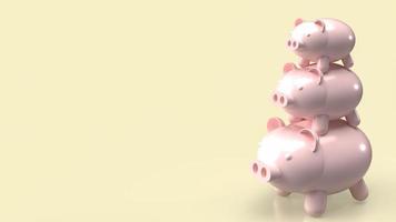 The three piggy bank for saving or business concept 3d rendering photo