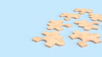 wood  jigsaw for business background  3d rendering photo