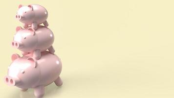 The three piggy bank for saving or business concept 3d rendering photo