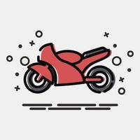 icono de motocicleta. elementos de transporte. iconos en estilo mbe. bueno para impresiones, carteles, logotipos, letreros, anuncios, etc. vector