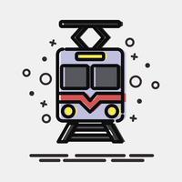 tren icono. elementos de transporte. iconos en estilo mbe. bueno para impresiones, carteles, logotipos, letreros, anuncios, etc. vector