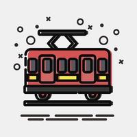 icono de tranvía. elementos de transporte. iconos en estilo mbe. bueno para impresiones, carteles, logotipos, letreros, anuncios, etc. vector