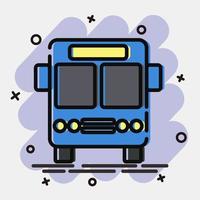 Icon bus. Transportation elements. Icons in comic style. Good for prints, posters, logo, sign, advertisement, etc. vector