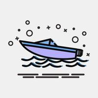 Icon speed boat. Transportation elements. Icons in MBE style. Good for prints, posters, logo, sign, advertisement, etc. vector