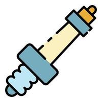 Car spark plug icon color outline vector