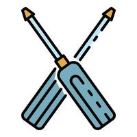 Screwdriver icon color outline vector