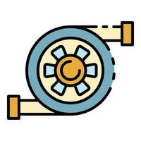 Car turbine icon color outline vector