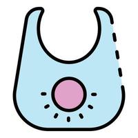 Baby bib icon color outline vector