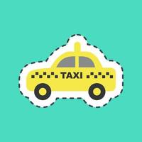 taxi de corte de línea de pegatina. elementos de transporte. bueno para impresiones, carteles, logotipos, letreros, anuncios, etc. vector